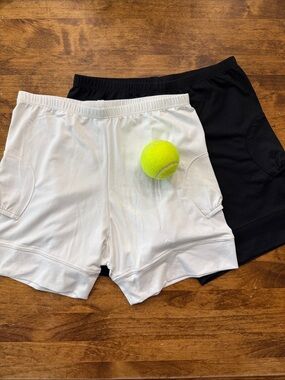 In-Between Sportwear Women’s Tennis Shorts Set, White & Black, M, Never Worn